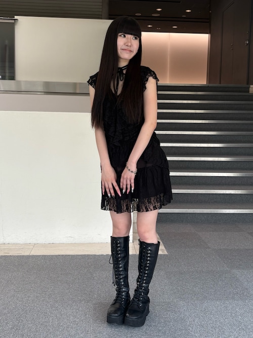 セール】フリルレースギャザーミニワンピース（ワンピース）｜jouetie