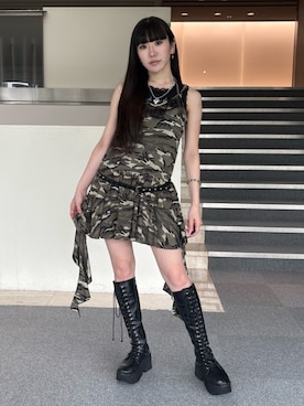「黒髪」｜HANANEさん（レディース・156cm）の夏コーディネート