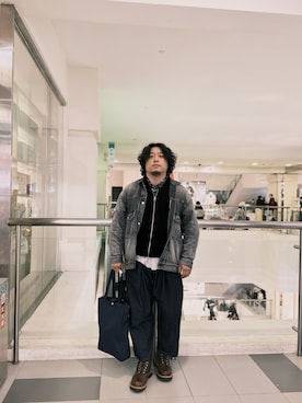 「Graphpaper（グラフペーパー）のアイテム」を使った、tekaiwenさん（メンズ・168cm）の冬コーディネート