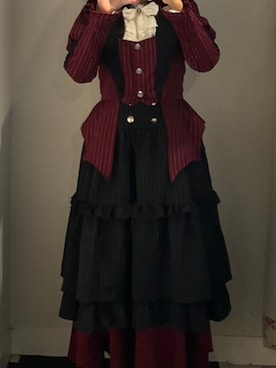 「アイテム（ジャンパースカート）」を使った、fjswkさん（レディース・160cm）の秋コーディネート