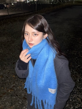 「マフラー」｜「アイテム（テーラードジャケット）」を使った、SANAさん（レディース・158cm）の冬コーディネート