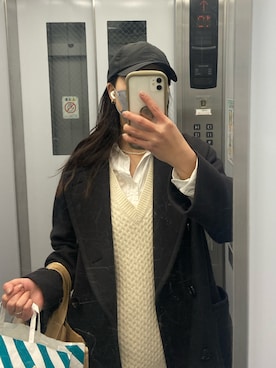 「Acne Studios（アクネストゥディオズ）のアイテム（キャップ）」を使った、kaorun2さん（レディース・158cm）の冬コーディネート