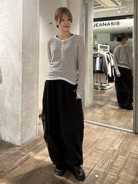 「JEANASIS（ジーナシス）のアイテム（パンツ）」を使った、おはさん（レディース・162cm）の春コーディネート