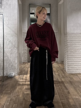 「アイテム（スウェット）」を使った、おはさん（レディース・162cm）の秋コーディネート
