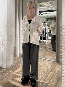「アイテム（ブルゾン、ホワイト系）」を使った、おはさん（レディース・162cm）の夏コーディネート