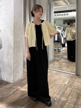 「JEANASIS（ジーナシス）のクロッグローファー/638847（ローファー、ブラック系）」を使った、おはさん（レディース）の春コーディネート