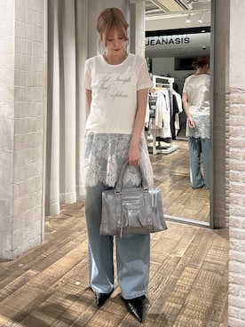 「JEANASIS（ジーナシス）のアイテム（バッグ）」を使った、おはさん（レディース・162cm）の春コーディネート