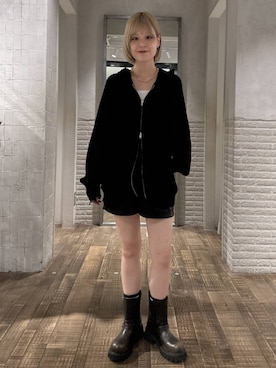 「アイテム（ブーツ、グリーン系）」を使った、おはさん（レディース・162cm）の秋コーディネート