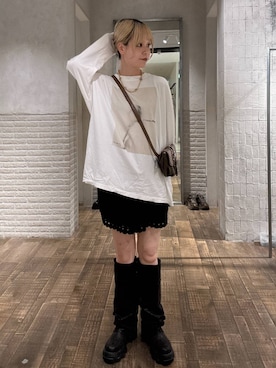 「JEANASIS（ジーナシス）のルーズFITロングブーツ/581263（ブーツ）」を使った、おはさん（レディース・162cm）の秋コーディネート