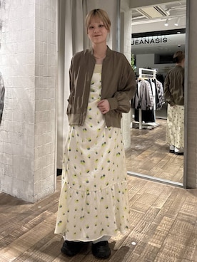 「JEANASIS（ジーナシス）のアイテム（ブルゾン）」を使った、おはさん（レディース・162cm）の春コーディネート