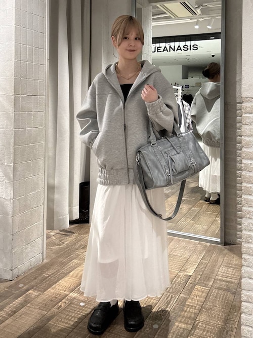【新品未使用】JEANASIS ダンボールBIGフードブルゾン グレー（15） JEANASIS - JEANASIS ダンボールBIGフードブルゾンの通販 by
