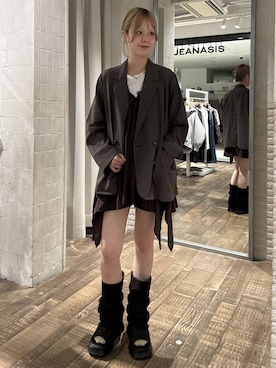 「JEANASIS（ジーナシス）のアイテム（ジャケット/アウター）」を使った、おはさん（レディース・162cm）の春コーディネート