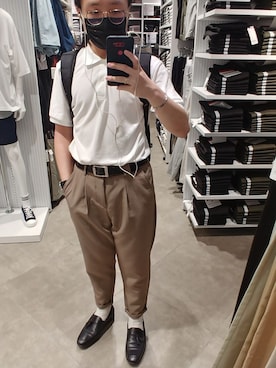 Gu ジーユー のポロシャツを使ったメンズ人気ファッションコーディネート 髪型 ロングヘアー Wear