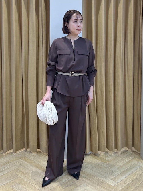 フロントジップブラウス/セットアップ対応・イージーケア（シャツ 