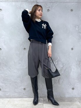 「ROPÉ」｜「アイテム（スウェット）」を使った、MIYUKIさん（レディース・164cm）の秋コーディネート