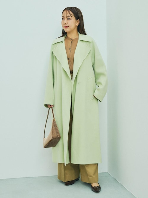 ロペ　リバーコート セール】ラムウールリバーロングコート【Sサイズフェア対象