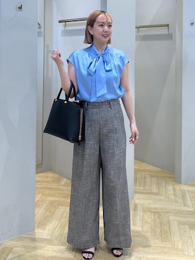 「ROPE'（ロペ）の【E'POR】Y BAG Medium/通勤・軽量・26SS（トートバッグ、ブラック系）」を使った、MIYUKIさん（レディース・164cm）の春コーディネート