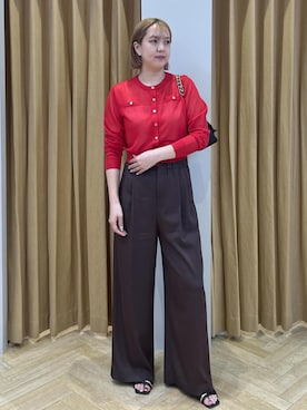 「ROPE'（ロペ）のSheep Leather Bag soiree(ソアレ) /マルチWAYバッグ（ハンドバッグ、ブラック系）」を使った、MIYUKIさん（レディース・164cm）の春コーディネート