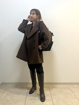 「ROPÉ」｜「アイテム（チェスターコート）」を使った、MIYUKIさん（レディース・164cm）の秋コーディネート