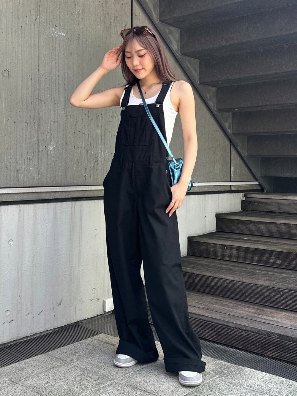 X-girl オーバーオール サロペット M ネイビー X-girl（エックスガール）の「STAR POCKET SKINNY  SALOPETTE（サロペット/ X-girl オーバーオールMサイズ