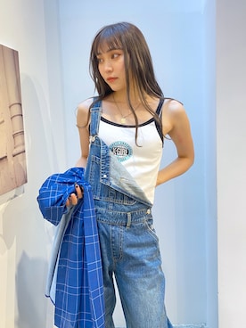 「アイテム（つなぎ/オールインワン）」を使った、amisaさん（レディース・159cm）の夏コーディネート
