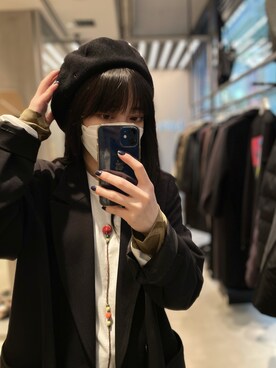 「CPH（シーピーエイチ）のアイテム（ハンチング/ベレー帽）」を使った、Lilyeeさん（レディース・157cm）の冬コーディネート