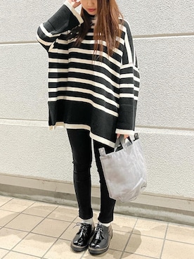「rps（アールピーエス）のアイテム（シューズ）」を使った、まつ子さん（レディース・157cm）の冬コーディネート