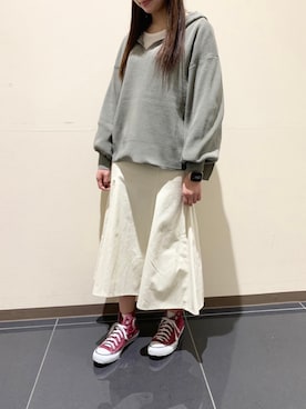 「rps（アールピーエス）のアイテム（パーカー）」を使った、まつ子さん（レディース・157cm）の冬コーディネート