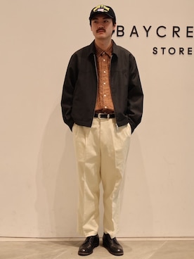 「JOURNAL STANDARD（ジャーナルスタンダード）のSLUB SUCKER / スラブ サッカー ジップ ジャケット（その他アウター、ブラック系）」を使った、jk090133さん（メンズ）の春コーディネート