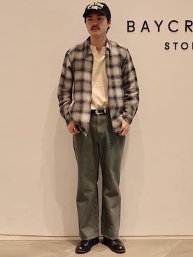 「JOURNAL STANDARD（ジャーナルスタンダード）のヘイジー ミスト ヘム カット デニム（デニムパンツ、ブルー系）」を使った、jk090133さん（メンズ）の春コーディネート