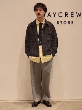 「JOURNAL STANDARD（ジャーナルスタンダード）のT/C サッカー ファティーグ ジャケット（その他アウター、グレー系）」を使った、jk090133さん（メンズ）の春コーディネート