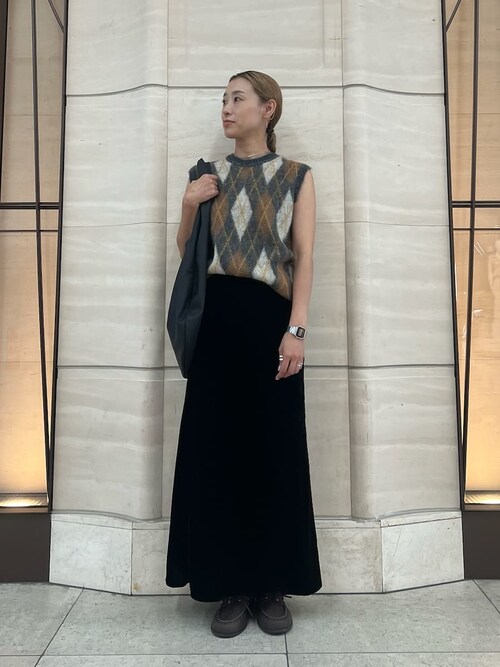 エスカルゴデザインベロアナロースカート エスカルゴデザインベロア