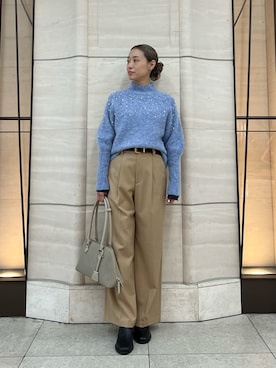 「Mila Owen（ミラオーウェン）のアイテム（ブーツ）」を使った、Mila Owenさん（レディース・158cm）の冬コーディネート