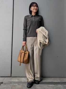 「Mila Owen（ミラオーウェン）のアイテム（その他パンツ）」を使った、Mila Owenさん（レディース・156cm）の秋コーディネート