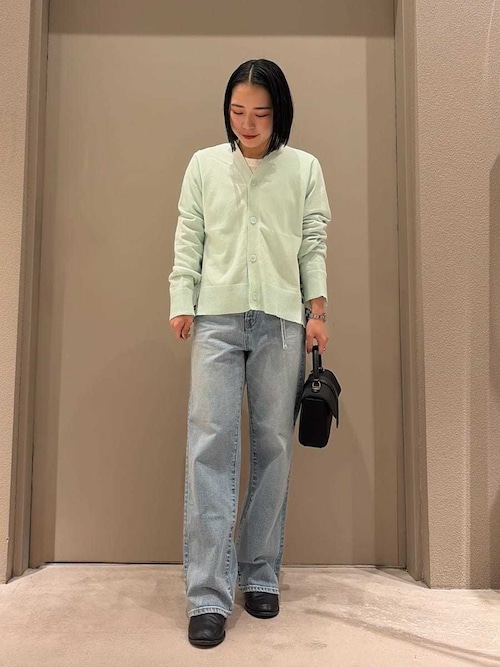 カシミヤコットンボタニカルドッキングカーディガン（カーディガン