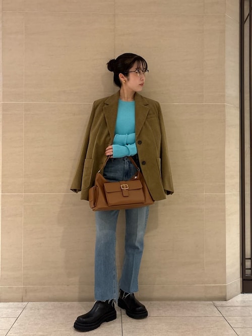 セットアップ対応】コーデュロイパッチポケットシングルジャケット