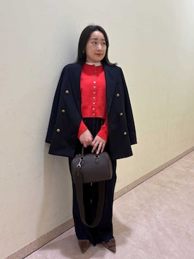 「Mila Owen（ミラオーウェン）のアイテム（イヤリング）」を使った、Mila Owenさん（レディース・155cm）の冬コーディネート