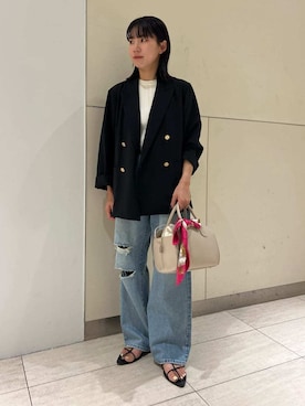 「アイテム（バンダナ/スカーフ）」を使った、Mila Owenさん（レディース・156cm）の夏コーディネート