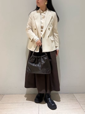 「Mila Owen（ミラオーウェン）のアイテム（スカート）」を使った、Mila Owenさん（レディース・161cm）の春コーディネート