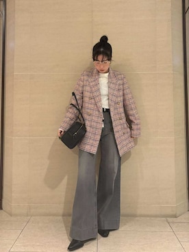 Mila Owenさん（レディース・155cm）の冬コーディネート