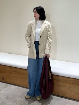 「アイテム（モカシン/デッキシューズ）」を使った、Mila Owenさん（レディース・163cm）の夏コーディネート