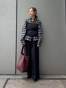 「Mila Owen（ミラオーウェン）のアイテム（その他パンツ）」を使った、Mila Owenさん（レディース・158cm）の秋コーディネート