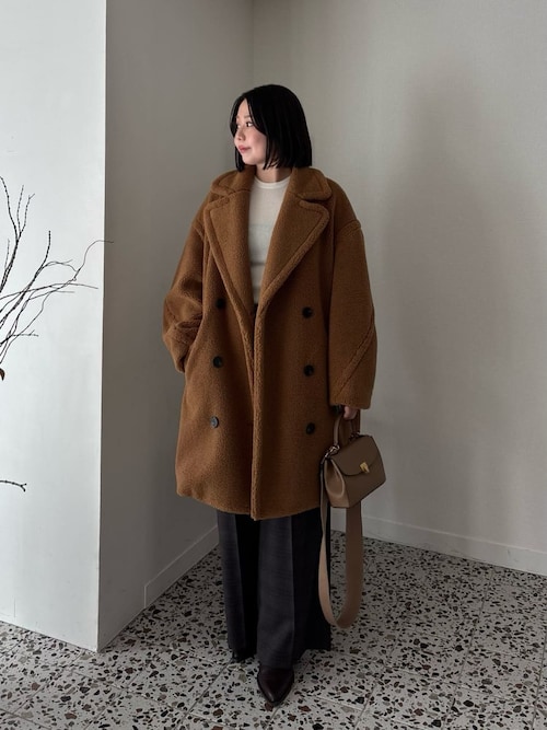 セール】オーバーサイズボアコート（ステンカラーコート）｜Mila Owen