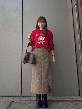 Mila Owenさん（レディース・162cm）の冬コーディネート