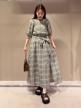 「ボリューム」｜Mila Owenさん（レディース・158cm）の夏コーディネート