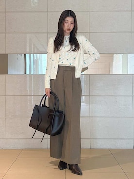 「Mila Owen（ミラオーウェン）のアイテム（その他パンツ）」を使った、Mila Owenさん（レディース・169cm）の秋コーディネート