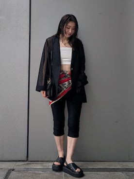 Mila Owenさん（レディース・156cm）の夏コーディネート