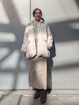 Mila Owenさん（レディース・156cm）の冬コーディネート