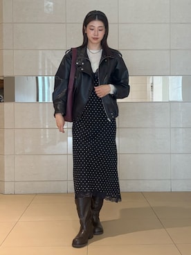 「Mila Owen（ミラオーウェン）のアイテム（ニット/セーター）」を使った、Mila Owenさん（レディース・169cm）の秋コーディネート