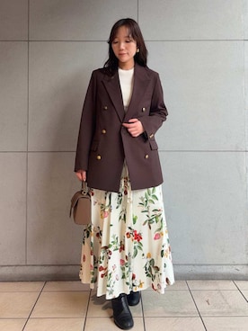 Mila Owenさん（レディース・159cm）の冬コーディネート